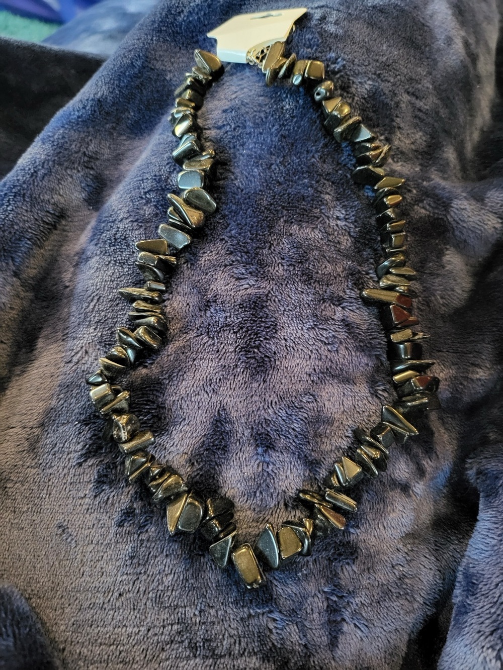 Black Stone Chunky Necklace NEW